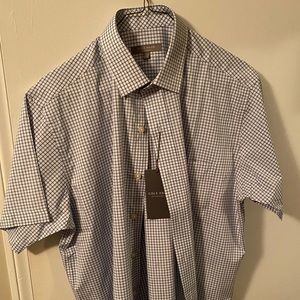 Cole Haan Grand Series Dress Shirt, Size: Medium, Color: Blue